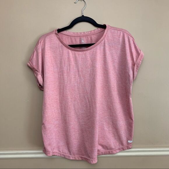 Athletic Works Rolled Sleeve Tee Mesh T-Shirt Pink Size Medium - Picture 1 of 5